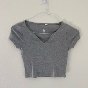 Grey Crop Top